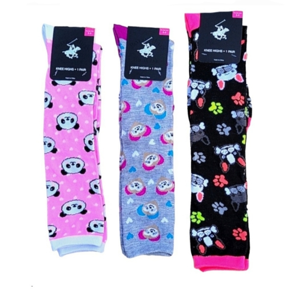 NEW - NWT 3 Pair Beverly Hills Polo Club Knee High Socks